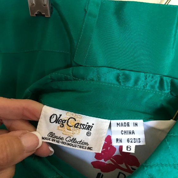 Oleg Cassini silk blouse and silk skirt - Picture 6 of 6